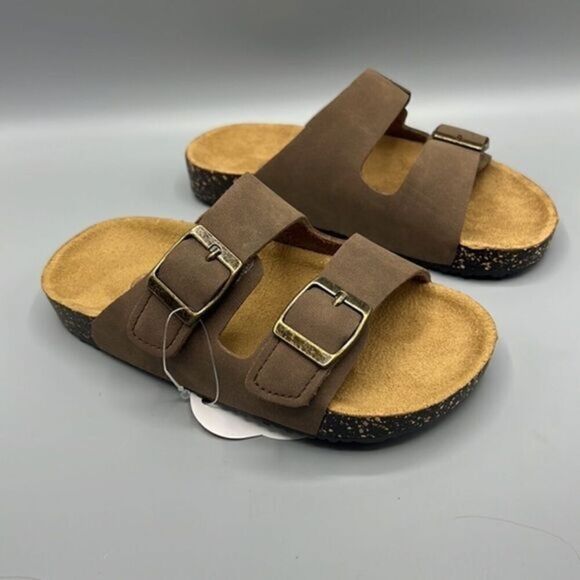 Wonder Nation Boys Two Buckle Slide On Sandals - Picture 1 of 6